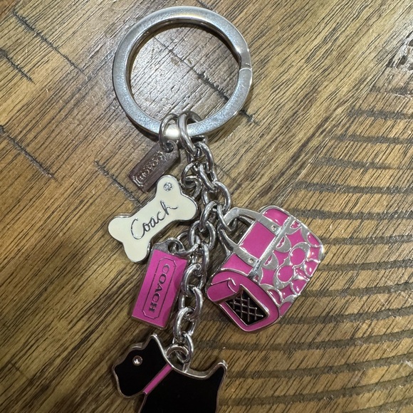 Coach Accessories - Coach Pink and Black Charm Keychain